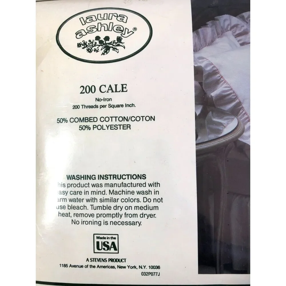 Vtg80s Laura Ashley Pink Ticking Stripe Full Fitted Sheet 200 Cale New USA 54x75